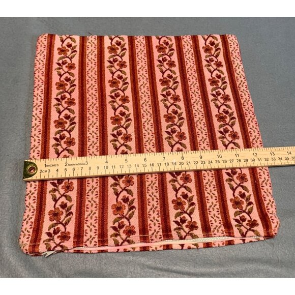 Vintage Floral Striped Cushion Cover With Zipper 12" - Picture 9 of 11